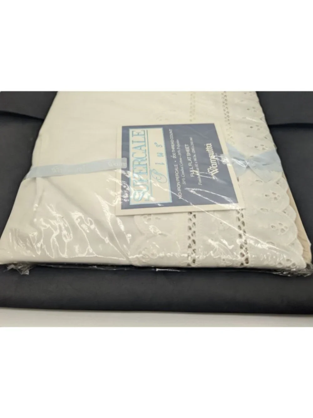 Vintage Wamsutta Supercale Plus 200 Thread Count Percale Full Flat Sheet WHITE